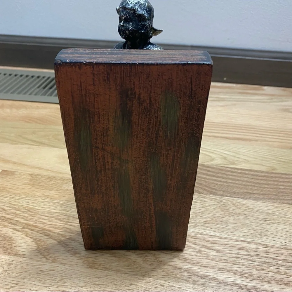 Cast Iron See-Saw Boy Book End Wood Home Decor Heavy